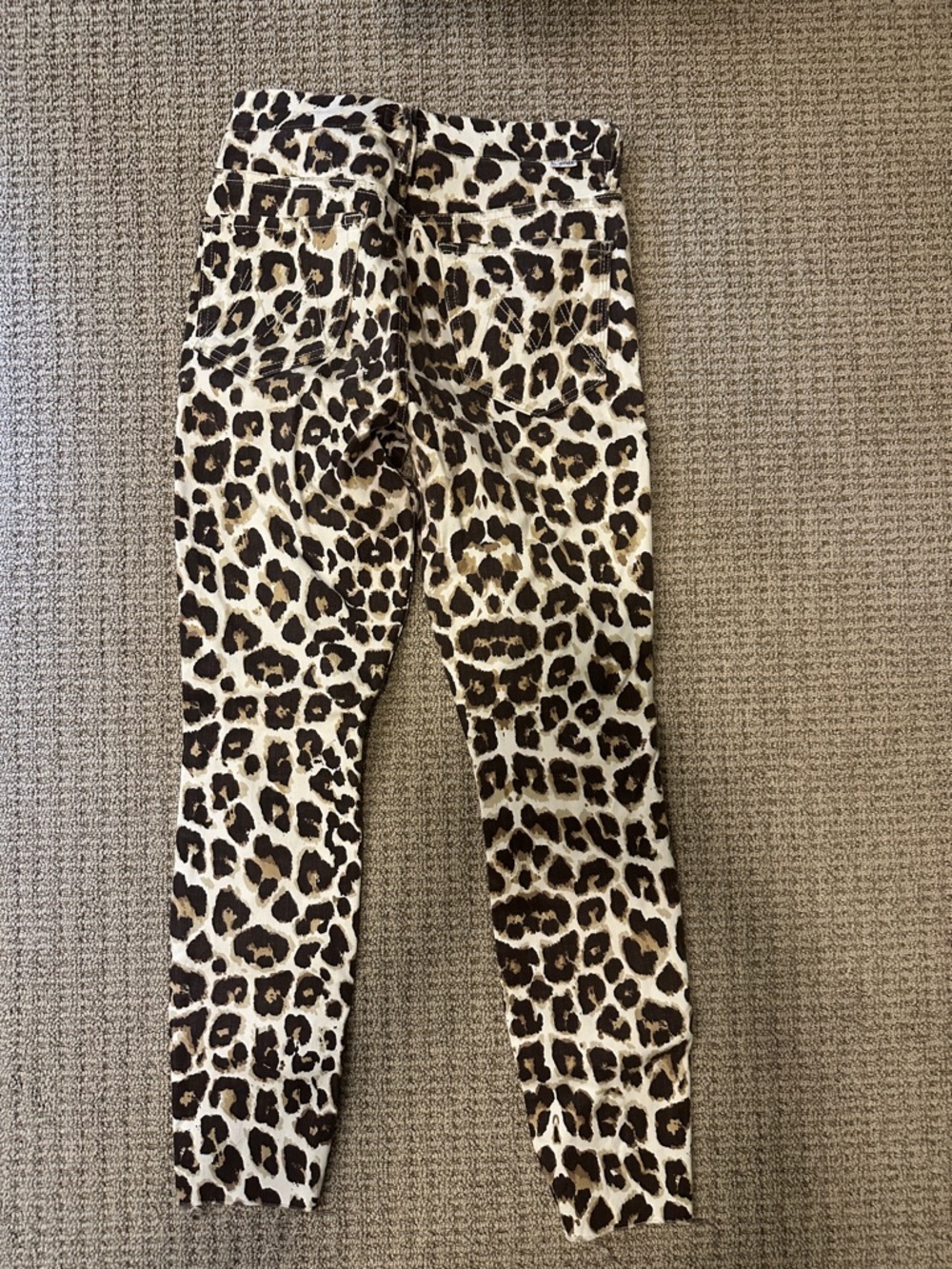 MOTHER Leopard Print Skinny Jeans - White/Brown/Black
